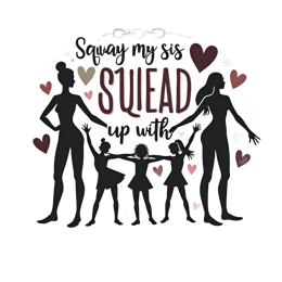 sisterhood love floral SVG PNG design with bold lettering, black floral elements, an uplifting message