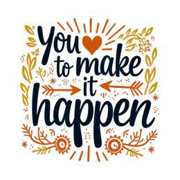 quote inspiration floral SVG PNG design with bold lettering, black and white floral elements