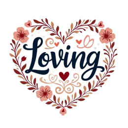 loving floral SVG PNG design with bold lettering, white and pink floral elements