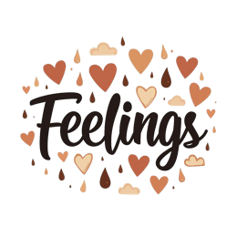 feelings hearts clouds SVG PNG design with hand-drawn style, bold lettering