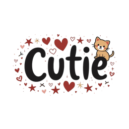 quotes cutie SVG PNG design with bold lettering
