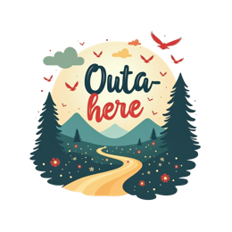 outdoor scenery SVG PNG design with green floral elements