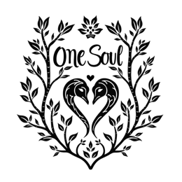 one soul SVG PNG design with black and white floral elements