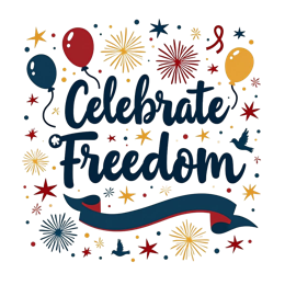 celebrate freedom SVG PNG design with bold lettering