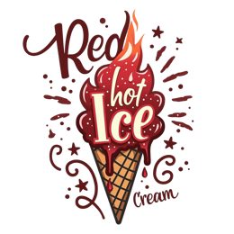 icecream redhot SVG PNG design with bold lettering