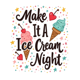 icecream night SVG PNG design with bold lettering
