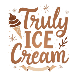 icecream truly shirt SVG PNG design with cream floral elements