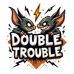 double trouble creatures shirt SVG PNG design with bold lettering