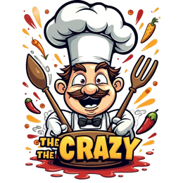 crazy chef cooking SVG PNG design with bold lettering