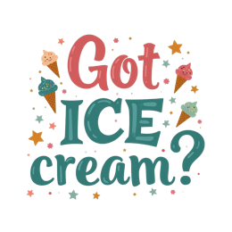 icecream question SVG PNG design with bold lettering