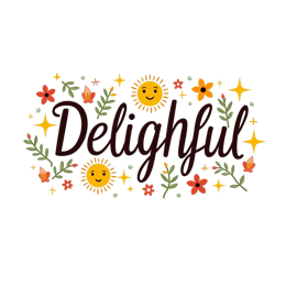 delightful sunshine flowers SVG PNG design with bold lettering, orange and red floral elements, an uplifting message