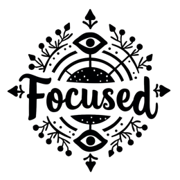 focused floral SVG PNG design with bold lettering, black and white floral elements