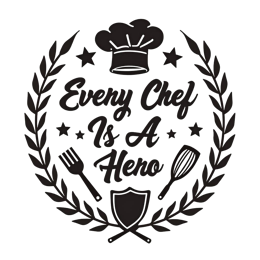 quote chef hero wreath SVG PNG design with bold lettering, black and white floral elements