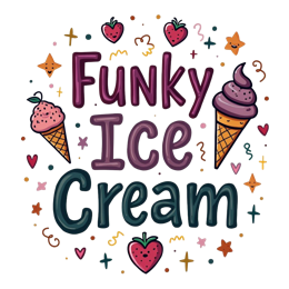 funky ice cream SVG PNG design with bold lettering