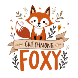animals fox SVG PNG design with bold lettering, white and orange floral elements