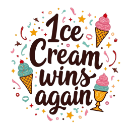 icecream win SVG PNG design with bold lettering
