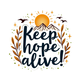 hopes sunrise SVG PNG design with bold lettering, orange and green floral elements, an uplifting message