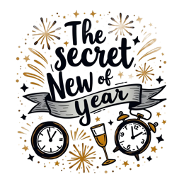 newyear fireworks clocks SVG PNG design with bold lettering