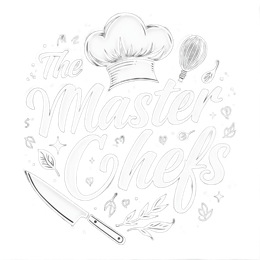 food masterchefs SVG PNG design with bold lettering, black and white floral elements