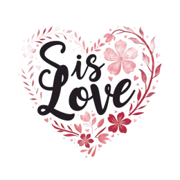 flower love SVG PNG design with hand-drawn style, bold lettering, pink and red floral elements
