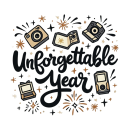 unforgettable year photography SVG PNG design with bold lettering