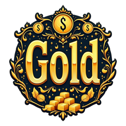 gold SVG PNG design with bold lettering, red floral elements