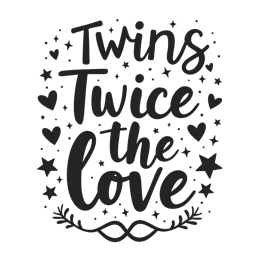 twins love SVG PNG design with bold lettering