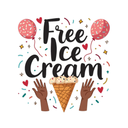 icecream party SVG PNG design with bold lettering