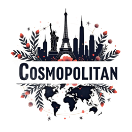 cosmopolitan cityscape flora floral SVG PNG design with bold lettering, floral elements