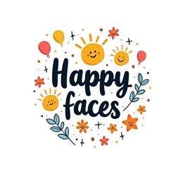 happy faces sunshine SVG PNG design with bold lettering, red floral elements