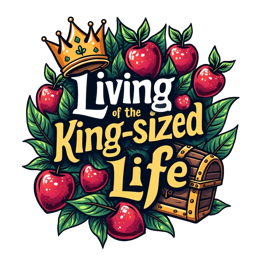 king sized life shirt SVG PNG design with bold lettering, red and green floral elements