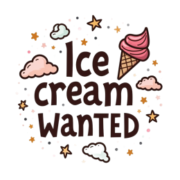 icecream wanted SVG PNG design with bold lettering