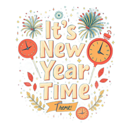 fireworks clocks SVG PNG design with bold lettering, floral elements