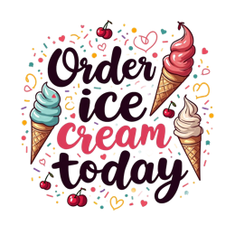 icecream orders sweets SVG PNG design with bold lettering