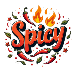 spicy peppers flames shirt SVG PNG design with bold lettering, black and orange floral elements
