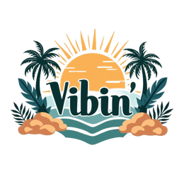 vibin sunset palms SVG PNG design with bold lettering