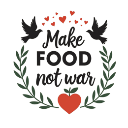 quotes love peace wreath SVG PNG design with bold lettering, black and red floral elements, an uplifting message