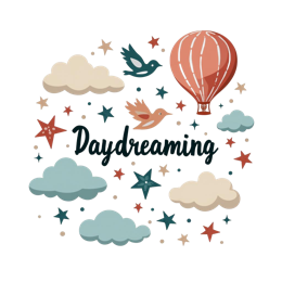 daydreaming hotairballoon SVG PNG design with bold lettering