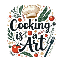illustration cooking shirt SVG PNG design with bold lettering, red and green floral elements