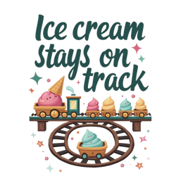 icecream train sweetness SVG PNG design with bold lettering