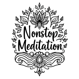 nonstop meditation SVG PNG design with hand-drawn style, bold lettering, black floral elements