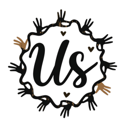 us hand SVG PNG design with bold lettering