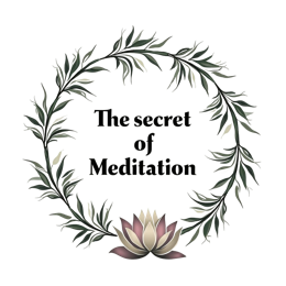 meditation secret flower SVG PNG design with bold lettering, black and pink floral elements
