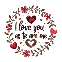 love hearts flowers SVG PNG design with hand-drawn style, bold lettering, pink and red floral elements