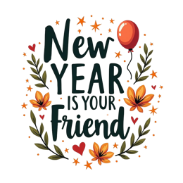 quotes friends flowers SVG PNG design with bold lettering, orange and red floral elements