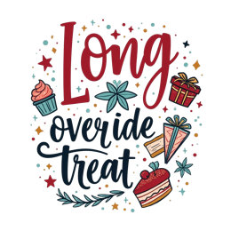 treats sweets SVG PNG design with bold lettering, red floral elements