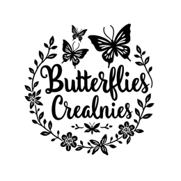 butterflies SVG PNG design with black and white floral elements