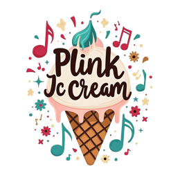 icecream music SVG PNG design with bold lettering, pink and red floral elements