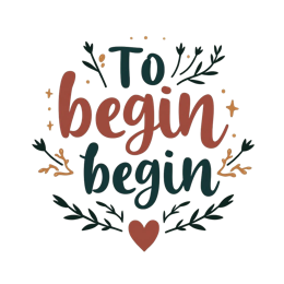 quotes beginning floral SVG PNG design with hand-drawn style, red and green floral elements, an uplifting message