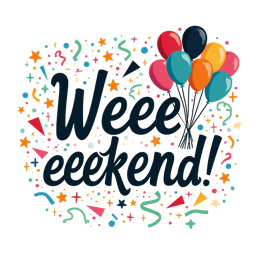 weekend balloons confetti SVG PNG design with bold lettering
